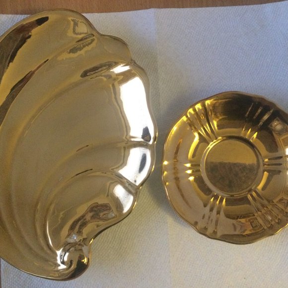 Vintage Royal Winton Grimwade Golden Age shell dish & saucer plate bundle - Picture 2 of 10